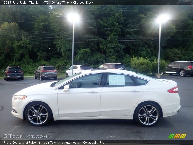 Oxford White / Charcoal Black 2015 Ford Fusion Titanium AWD