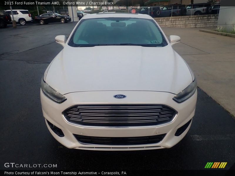 Oxford White / Charcoal Black 2015 Ford Fusion Titanium AWD