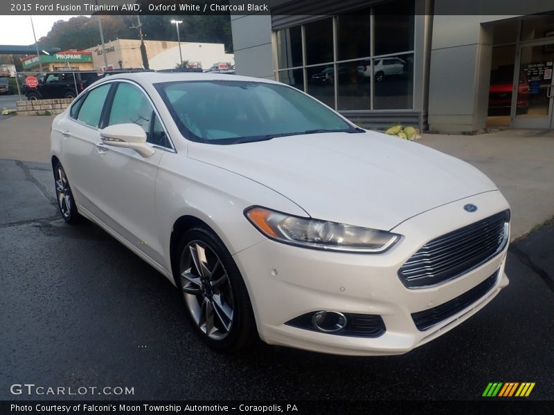 Oxford White / Charcoal Black 2015 Ford Fusion Titanium AWD