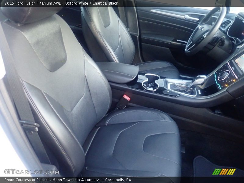 Oxford White / Charcoal Black 2015 Ford Fusion Titanium AWD