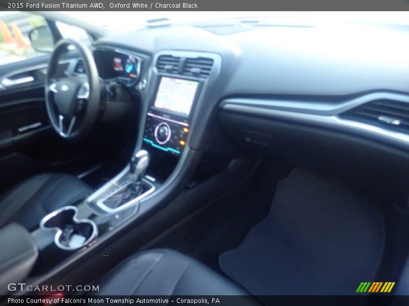 Oxford White / Charcoal Black 2015 Ford Fusion Titanium AWD