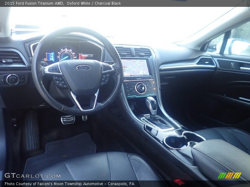 Oxford White / Charcoal Black 2015 Ford Fusion Titanium AWD