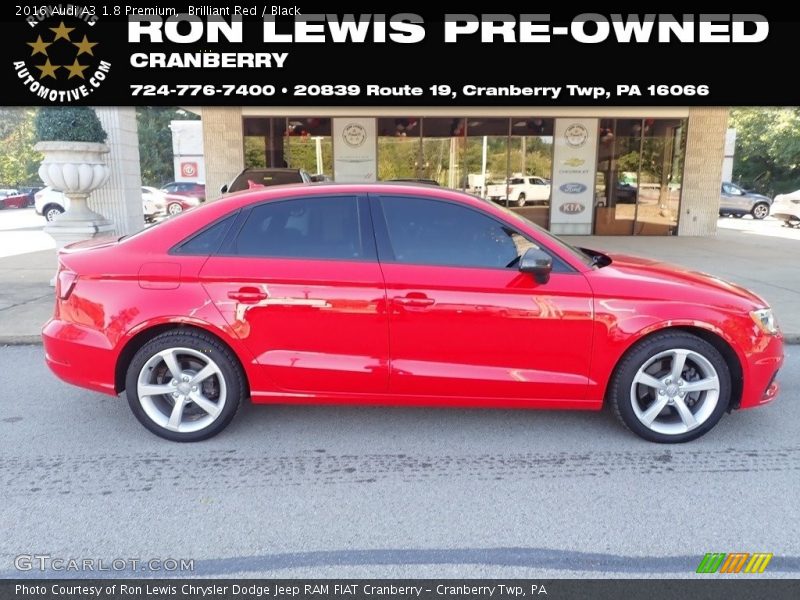 Brilliant Red / Black 2016 Audi A3 1.8 Premium