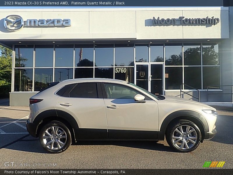 Platinum Quartz Metallic / Black 2023 Mazda CX-30 S Preferred AWD