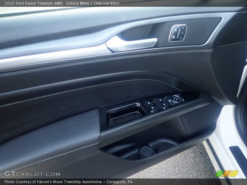 Oxford White / Charcoal Black 2015 Ford Fusion Titanium AWD