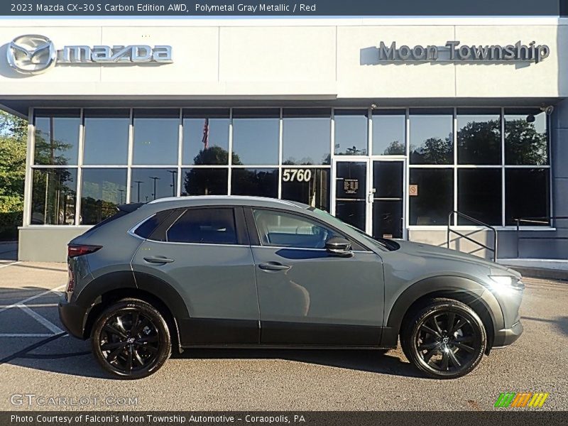 Polymetal Gray Metallic / Red 2023 Mazda CX-30 S Carbon Edition AWD