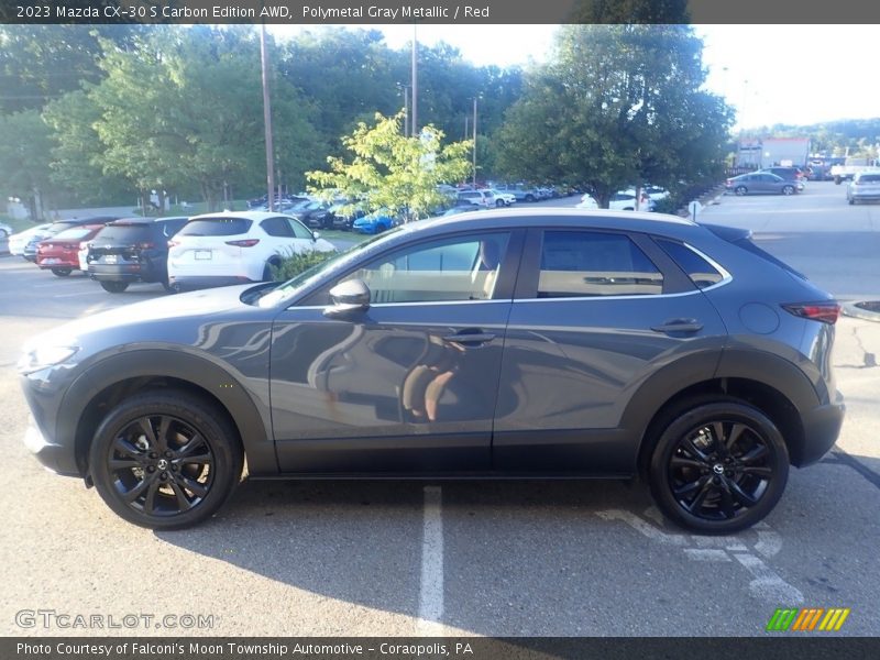 Polymetal Gray Metallic / Red 2023 Mazda CX-30 S Carbon Edition AWD