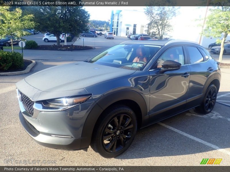 Polymetal Gray Metallic / Red 2023 Mazda CX-30 S Carbon Edition AWD