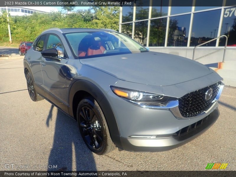 Polymetal Gray Metallic / Red 2023 Mazda CX-30 S Carbon Edition AWD