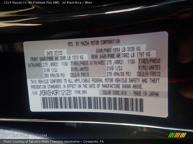 Jet Black Mica / White 2024 Mazda CX-90 Premium Plus AWD
