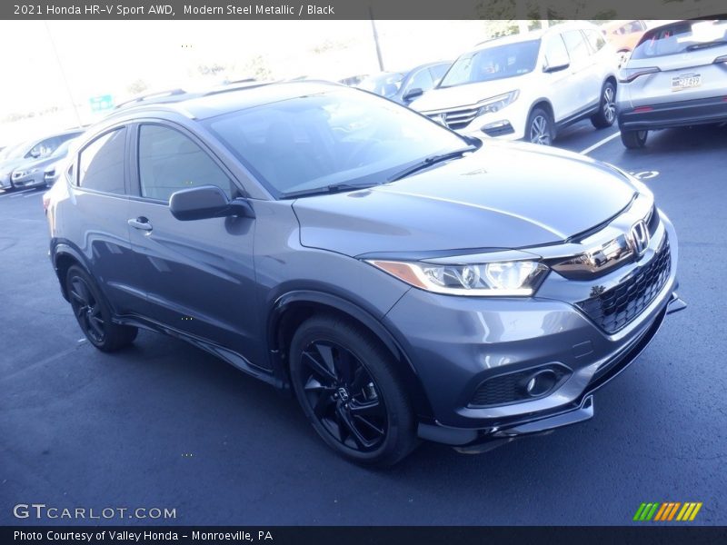 Modern Steel Metallic / Black 2021 Honda HR-V Sport AWD