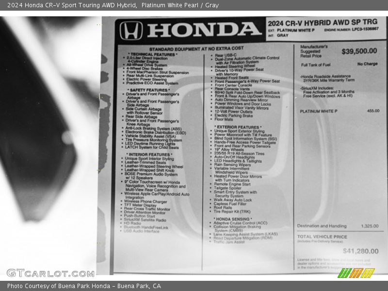  2024 CR-V Sport Touring AWD Hybrid Window Sticker