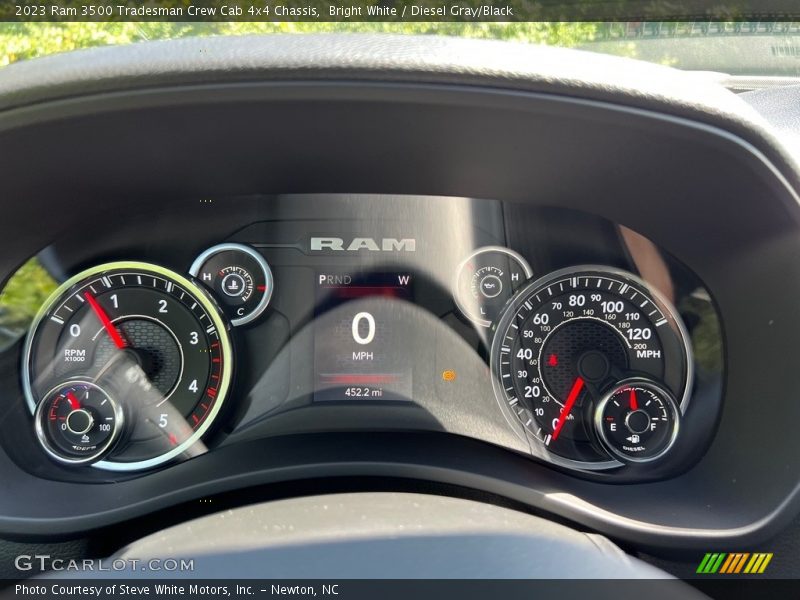 Bright White / Diesel Gray/Black 2023 Ram 3500 Tradesman Crew Cab 4x4 Chassis