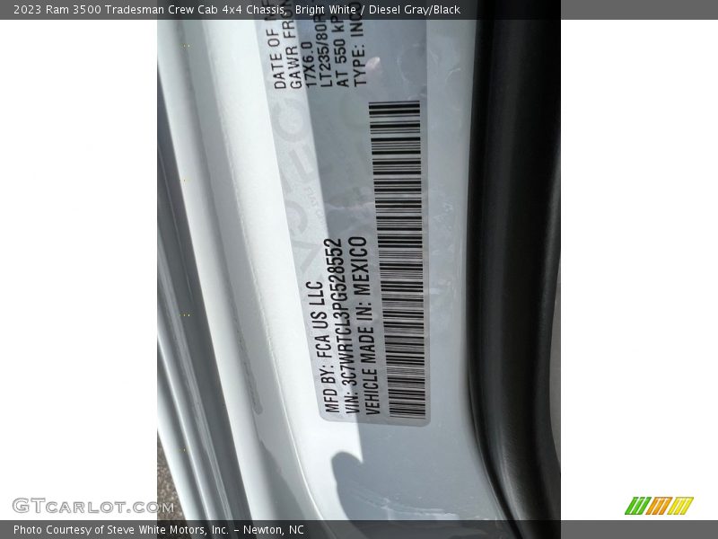 Bright White / Diesel Gray/Black 2023 Ram 3500 Tradesman Crew Cab 4x4 Chassis