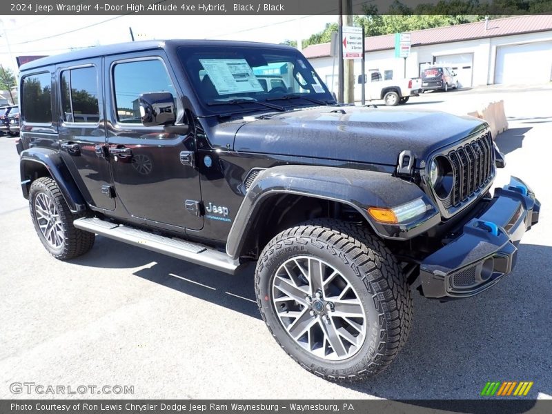Black / Black 2024 Jeep Wrangler 4-Door High Altitude 4xe Hybrid