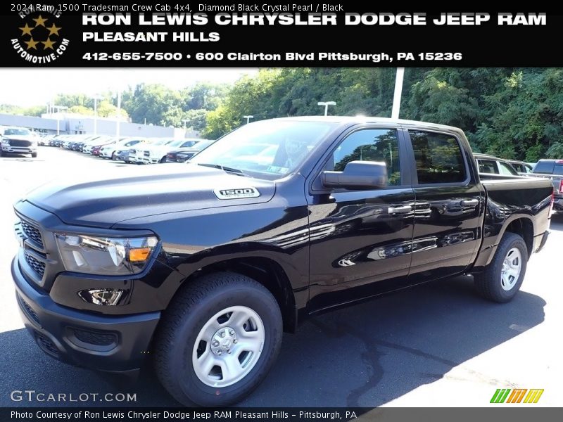 Diamond Black Crystal Pearl / Black 2024 Ram 1500 Tradesman Crew Cab 4x4
