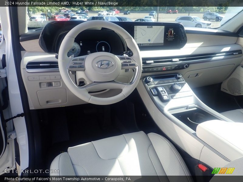 Hyper White / Navy/Beige 2024 Hyundai Palisade Limited AWD