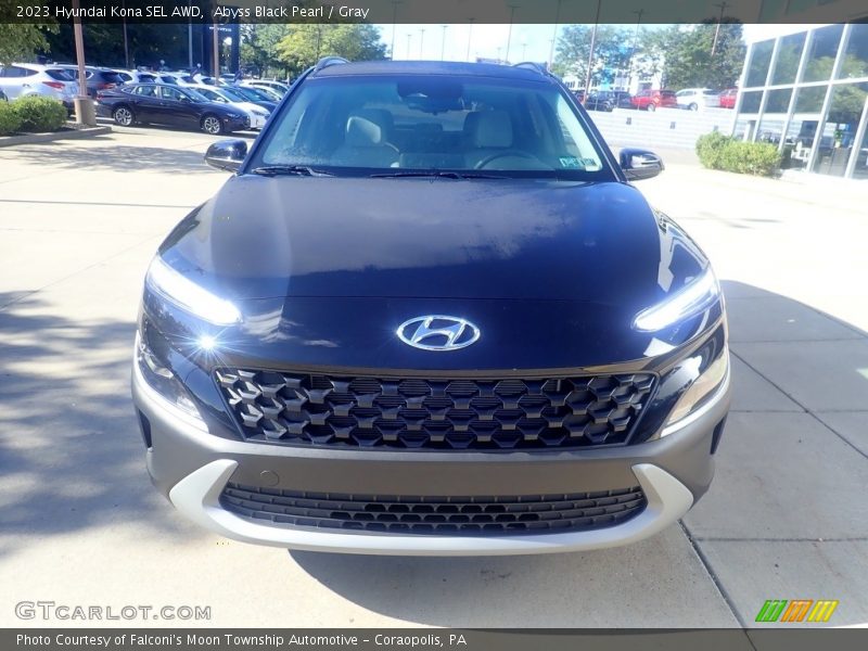 Abyss Black Pearl / Gray 2023 Hyundai Kona SEL AWD