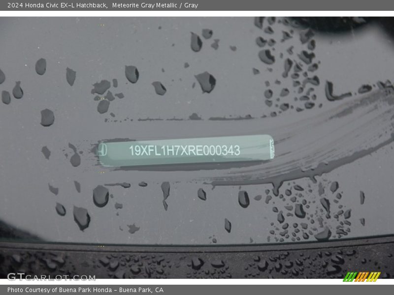 Meteorite Gray Metallic / Gray 2024 Honda Civic EX-L Hatchback