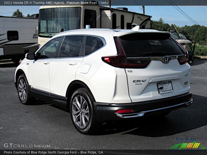 Platinum White Pearl / Ivory 2021 Honda CR-V Touring AWD Hybrid