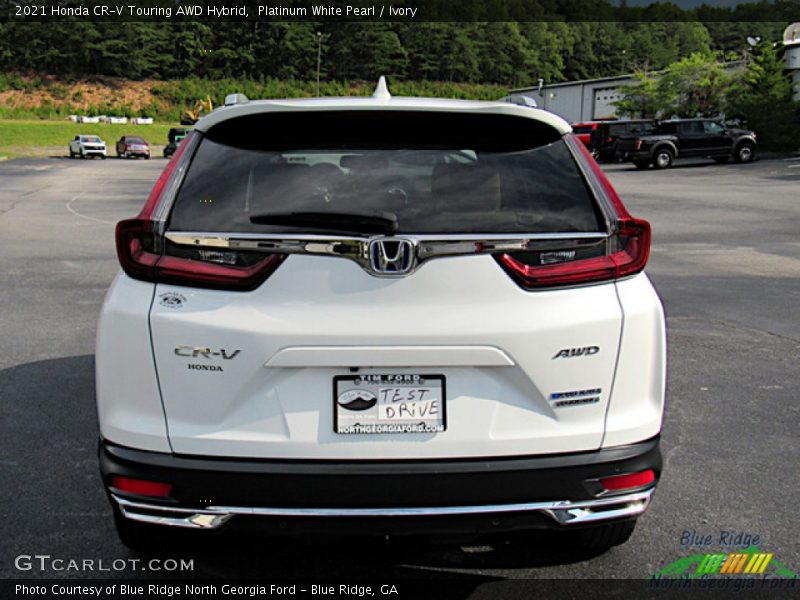 Platinum White Pearl / Ivory 2021 Honda CR-V Touring AWD Hybrid