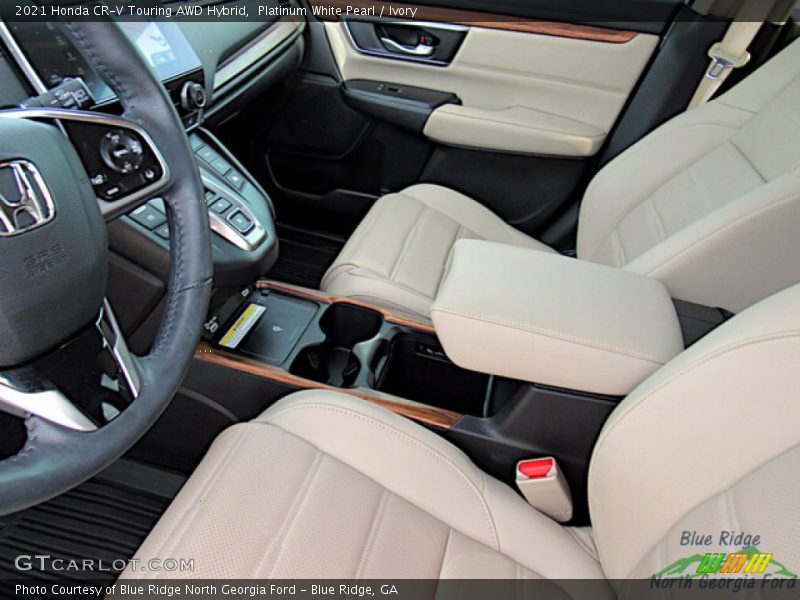 Platinum White Pearl / Ivory 2021 Honda CR-V Touring AWD Hybrid