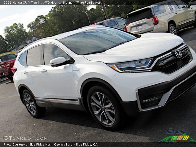 Platinum White Pearl / Ivory 2021 Honda CR-V Touring AWD Hybrid
