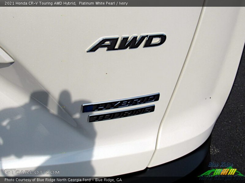 Platinum White Pearl / Ivory 2021 Honda CR-V Touring AWD Hybrid