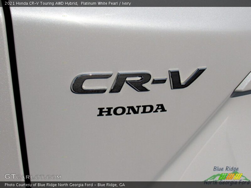 Platinum White Pearl / Ivory 2021 Honda CR-V Touring AWD Hybrid