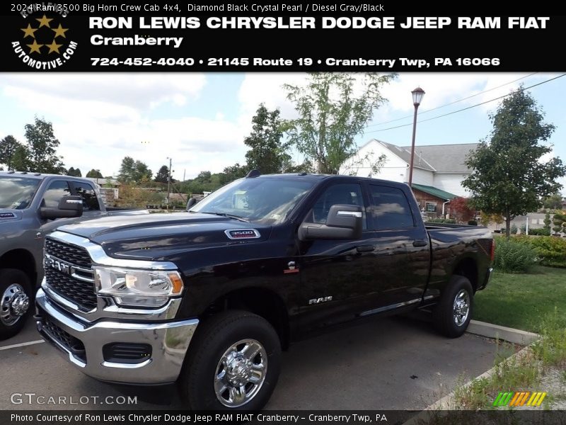 Diamond Black Crystal Pearl / Diesel Gray/Black 2024 Ram 3500 Big Horn Crew Cab 4x4