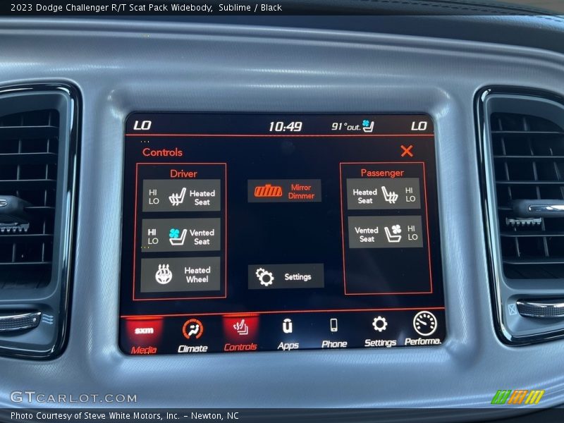Controls of 2023 Challenger R/T Scat Pack Widebody