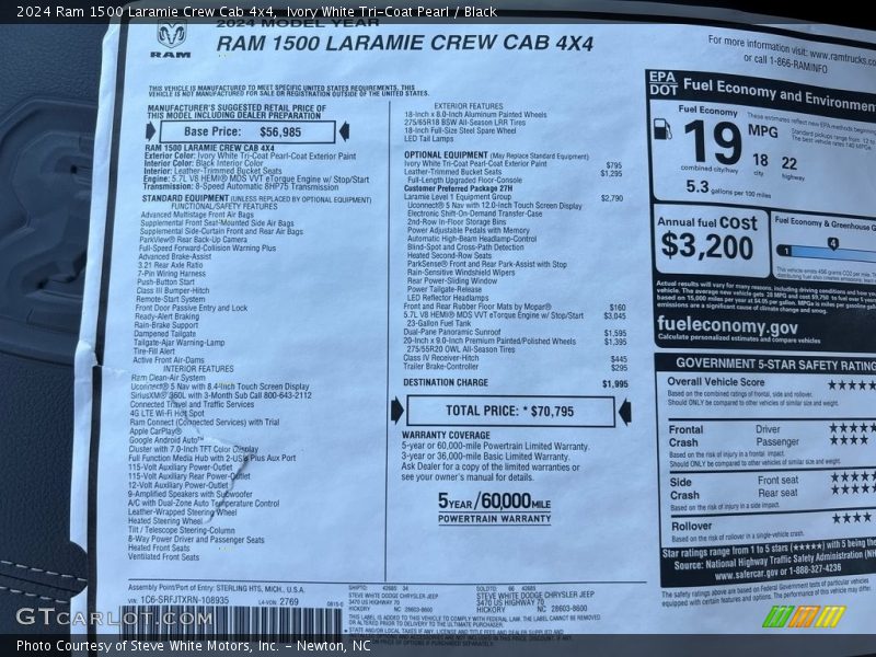  2024 1500 Laramie Crew Cab 4x4 Window Sticker