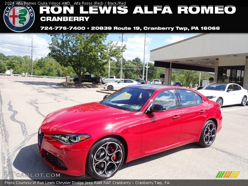 Alfa Rosso (Red) / Black/Red 2024 Alfa Romeo Giulia Veloce AWD