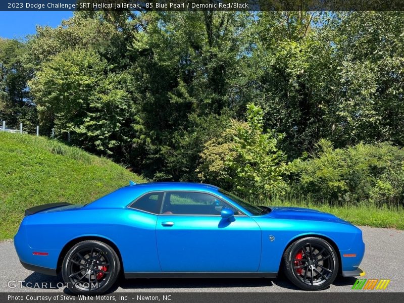 B5 Blue Pearl / Demonic Red/Black 2023 Dodge Challenger SRT Hellcat JailBreak