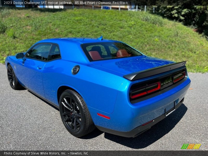 B5 Blue Pearl / Demonic Red/Black 2023 Dodge Challenger SRT Hellcat JailBreak