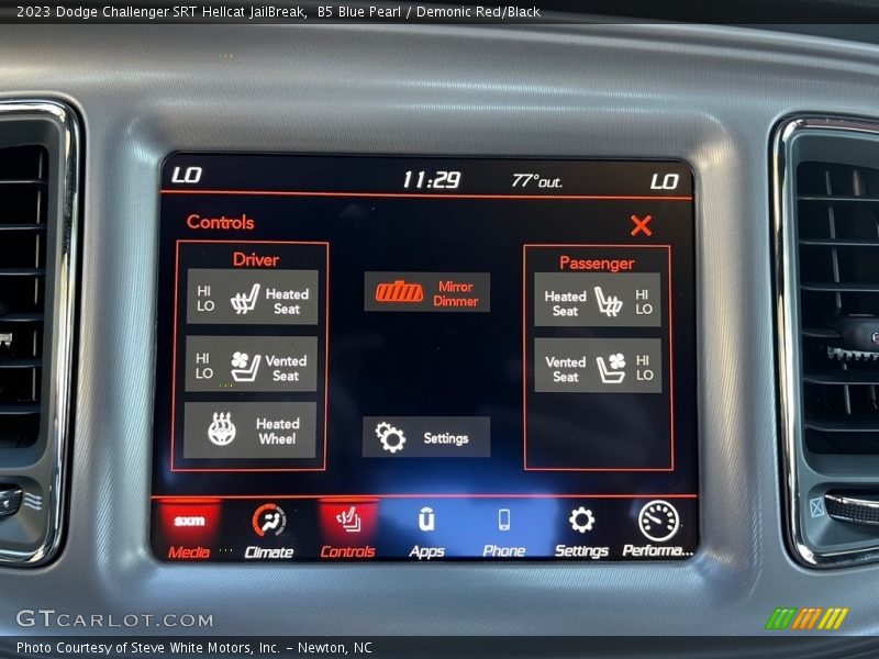 Controls of 2023 Challenger SRT Hellcat JailBreak