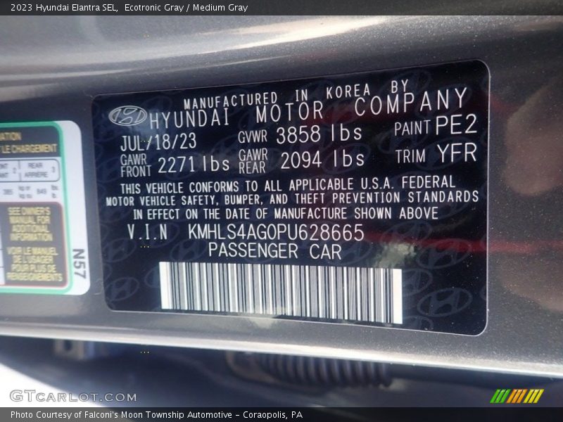 Ecotronic Gray / Medium Gray 2023 Hyundai Elantra SEL