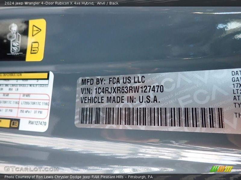 Anvil / Black 2024 Jeep Wrangler 4-Door Rubicon X 4xe Hybrid