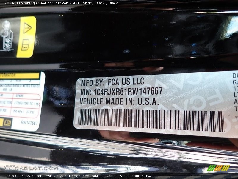 Black / Black 2024 Jeep Wrangler 4-Door Rubicon X 4xe Hybrid
