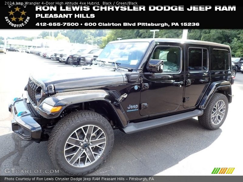 Black / Green/Black 2024 Jeep Wrangler 4-Door High Altitude 4xe Hybrid