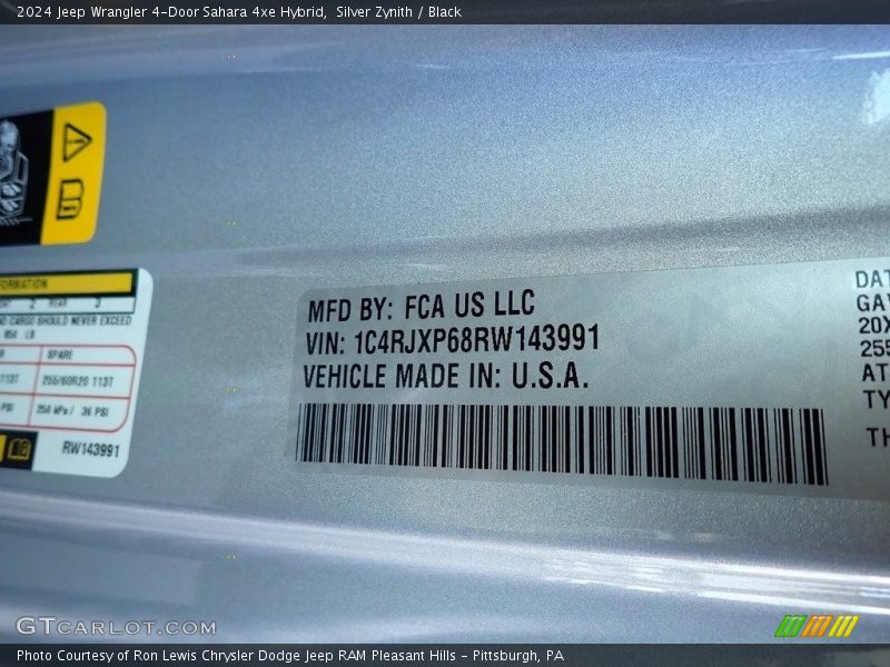 Silver Zynith / Black 2024 Jeep Wrangler 4-Door Sahara 4xe Hybrid