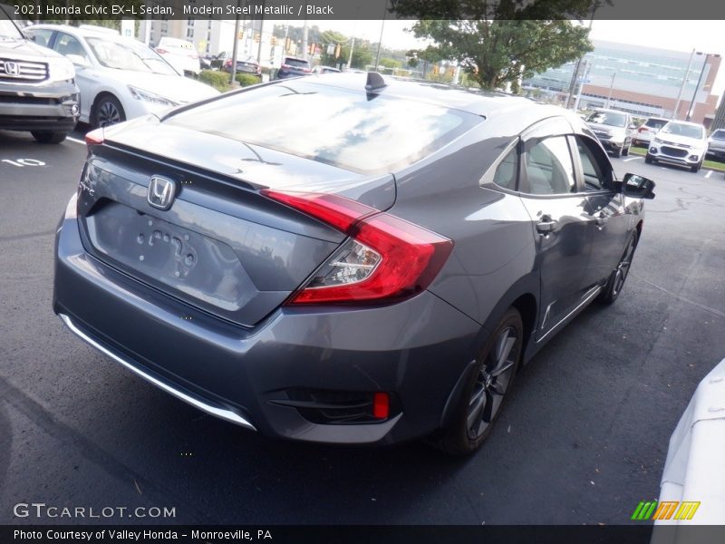 Modern Steel Metallic / Black 2021 Honda Civic EX-L Sedan