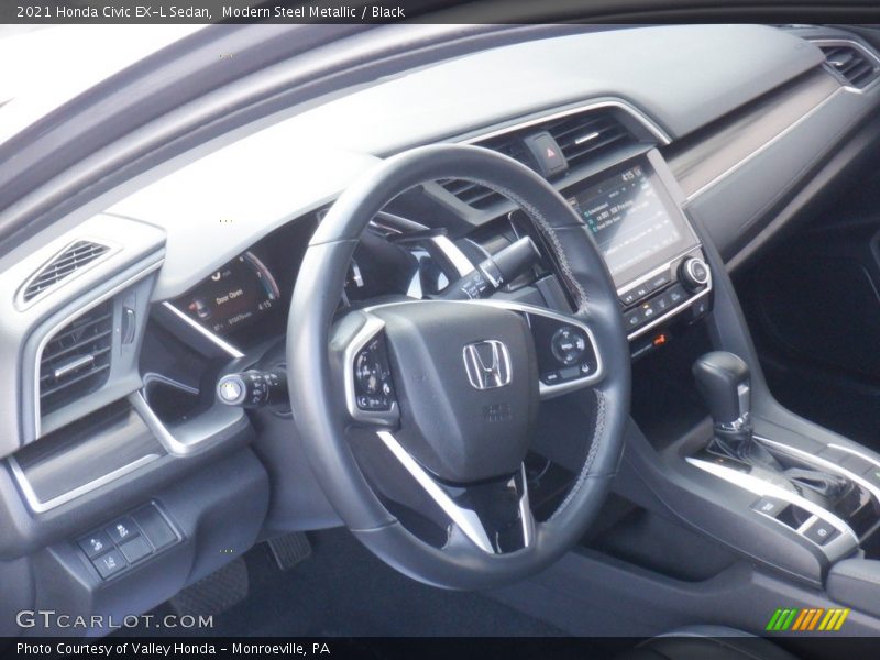 Modern Steel Metallic / Black 2021 Honda Civic EX-L Sedan