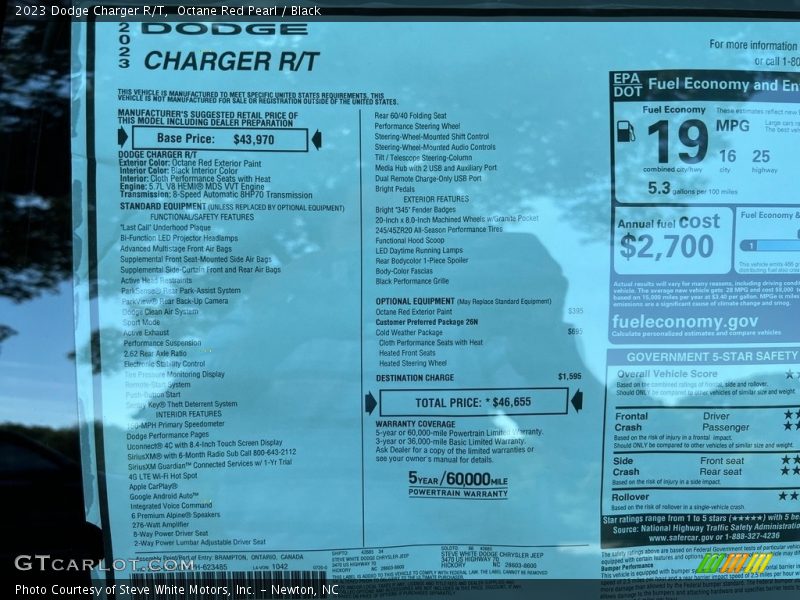  2023 Charger R/T Window Sticker
