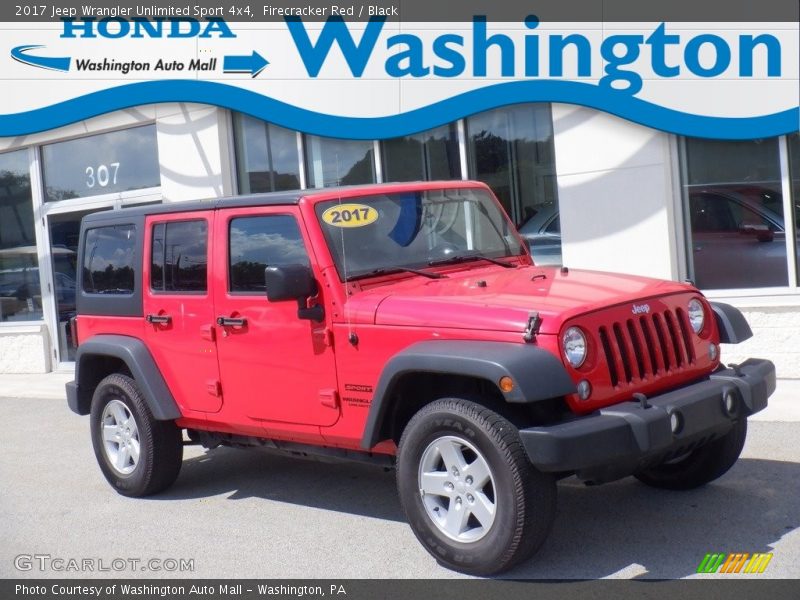 Firecracker Red / Black 2017 Jeep Wrangler Unlimited Sport 4x4