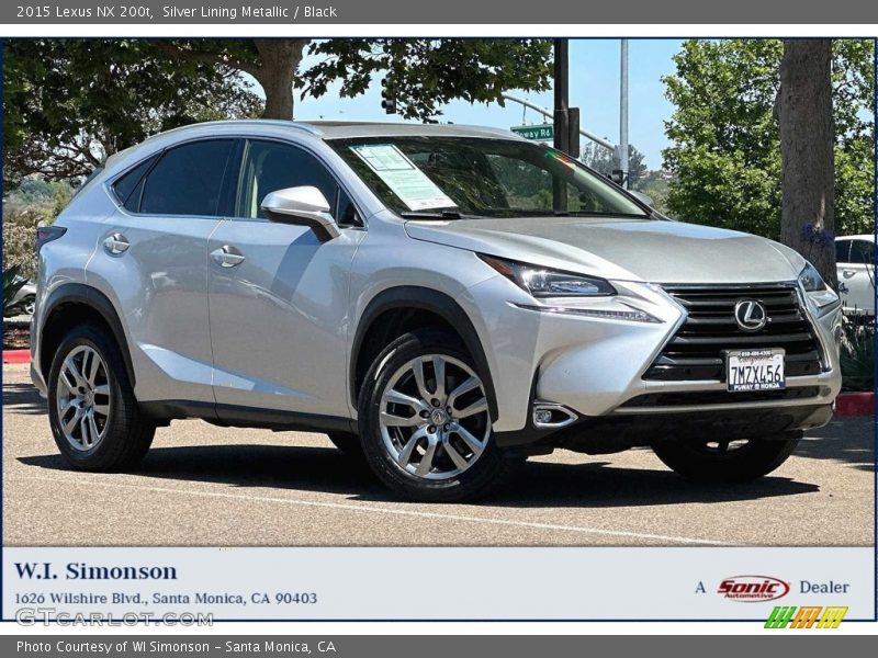 Silver Lining Metallic / Black 2015 Lexus NX 200t