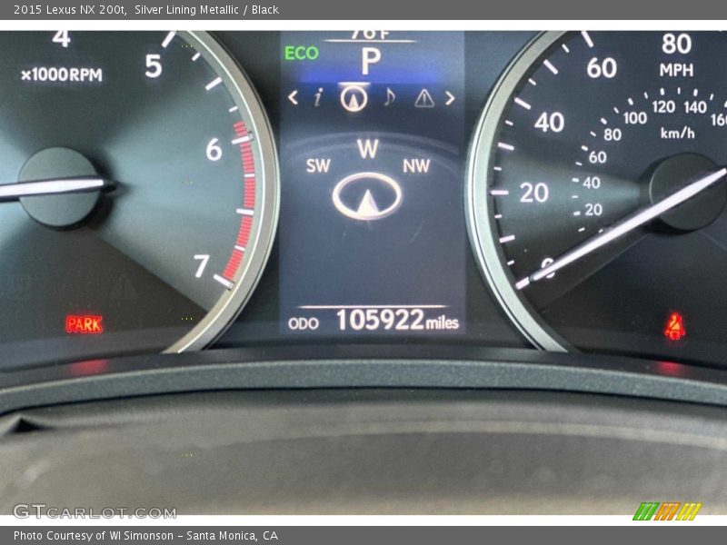 Silver Lining Metallic / Black 2015 Lexus NX 200t