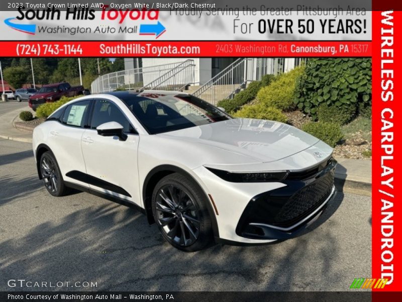 Oxygen White / Black/Dark Chestnut 2023 Toyota Crown Limited AWD