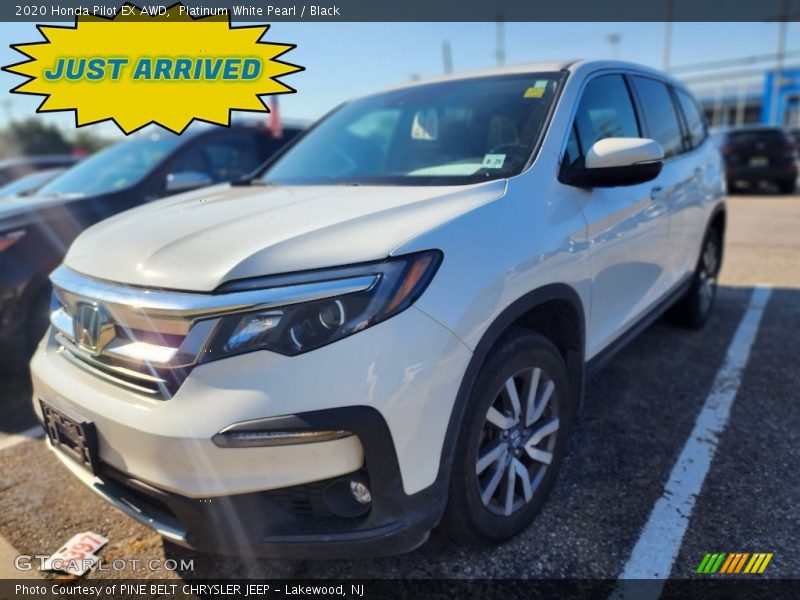 Platinum White Pearl / Black 2020 Honda Pilot EX AWD