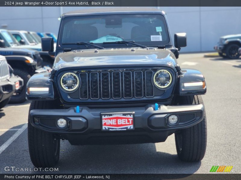 Black / Black 2024 Jeep Wrangler 4-Door Sport S 4xe Hybrid